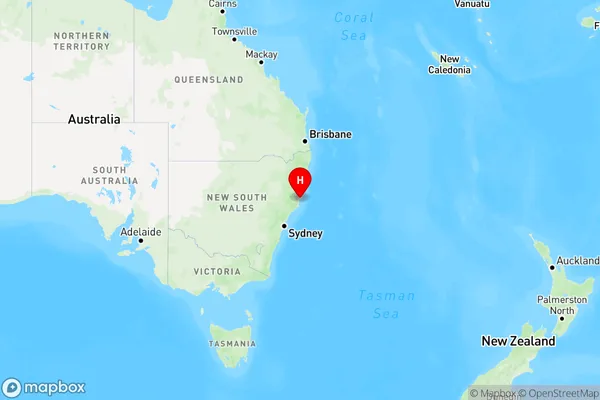 Cabbage Tree Island,New South Wales Region Map