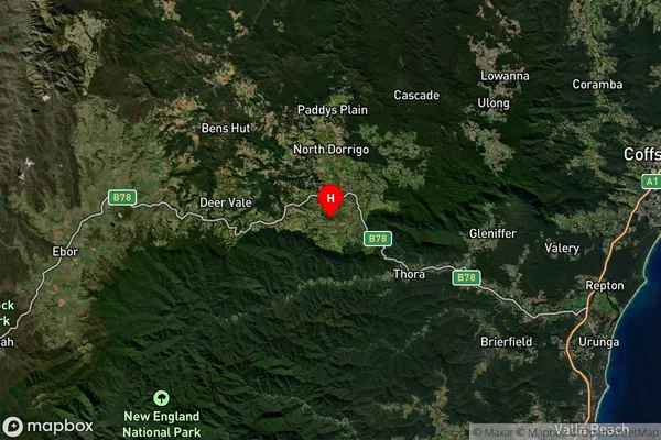 Bielsdown Hills,New South Wales Satellite Map