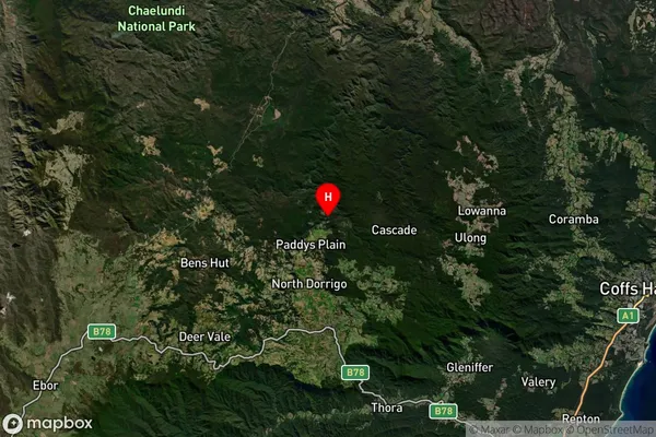 Tallowwood Ridge,New South Wales Satellite Map