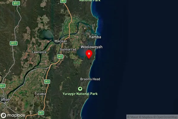 Yuraygir,New South Wales Satellite Map