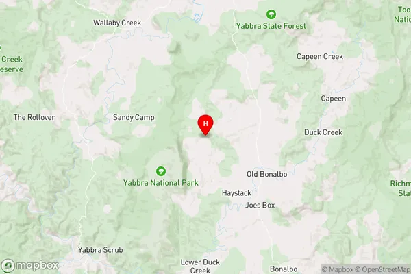 Yabbra,New South Wales Area Map