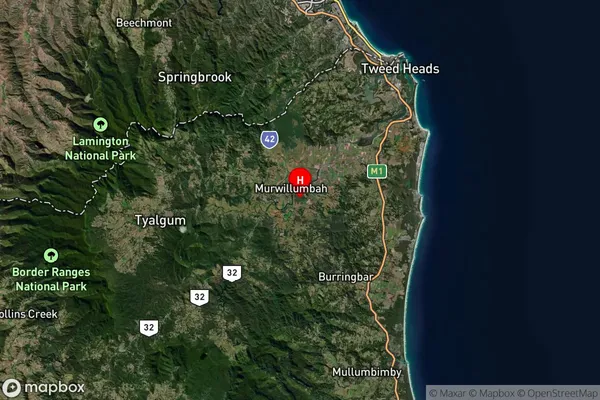 South Murwillumbah,New South Wales Satellite Map