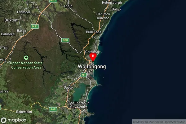 North Wollongong,New South Wales Satellite Map