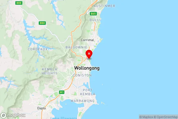 North Wollongong,New South Wales Area Map