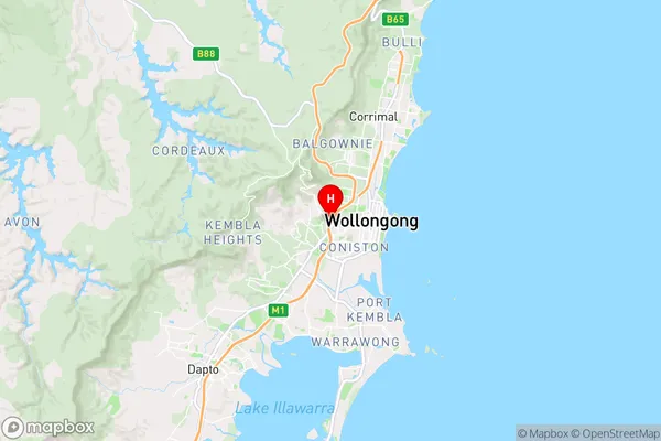 West Wollongong,New South Wales Area Map