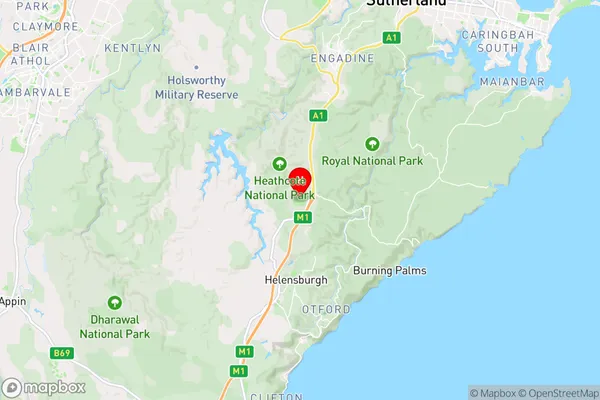 Woronora Dam,New South Wales Area Map