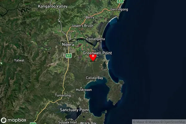 Wollumboola,New South Wales Satellite Map