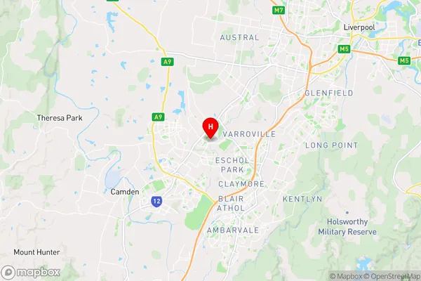 Gledswood Hills,New South Wales Area Map