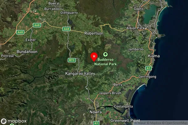 Upper Kangaroo River,New South Wales Satellite Map