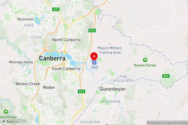 Canberra Airport,Australian Capital Territory Area Map