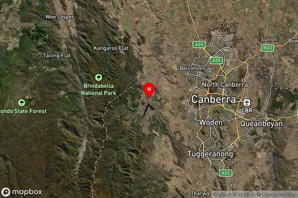 Uriarra Village,Australian Capital Territory Satellite Map