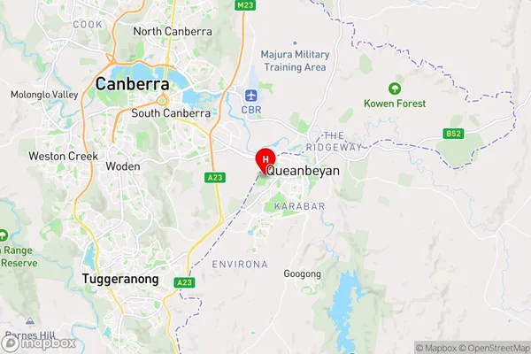 Queanbeyan West,New South Wales Area Map