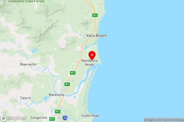 Nambucca Heads,New South Wales Area Map