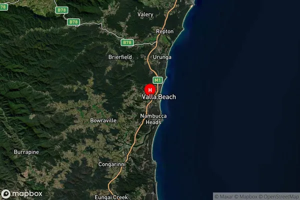 Valla,New South Wales Satellite Map