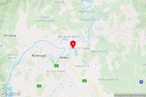 Pitt Town Bottoms,New South Wales Area Map