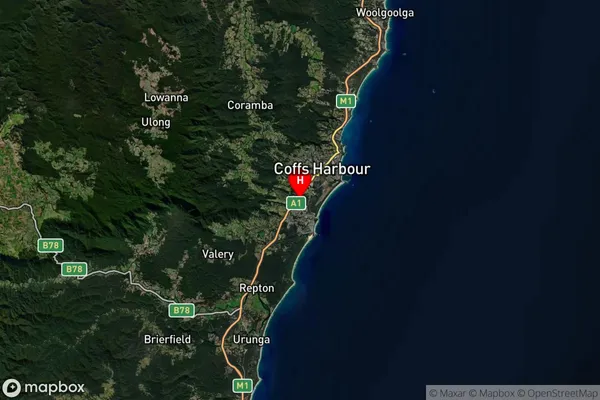 Boambee,New South Wales Satellite Map