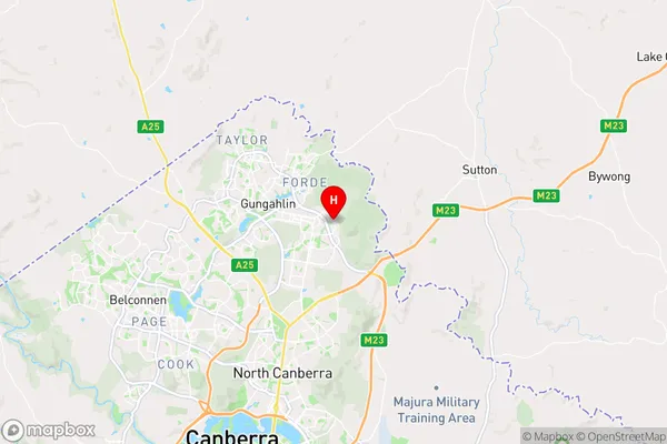 Throsby,Australian Capital Territory Area Map