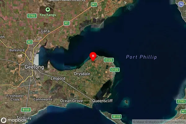 Bellarine,Victoria Satellite Map