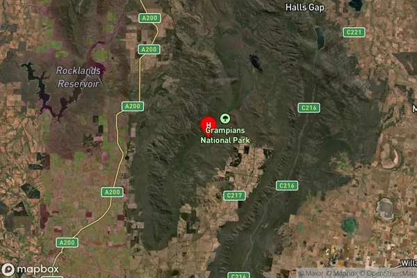 Grampians,Victoria Satellite Map