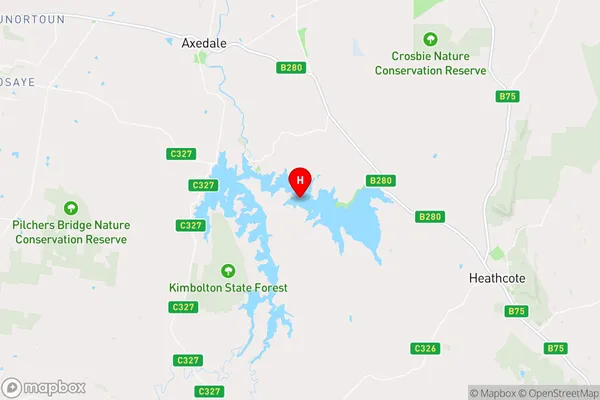 Lake Eppalock,Victoria Area Map