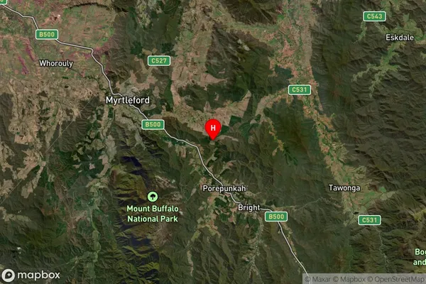 Havilah,Victoria Satellite Map