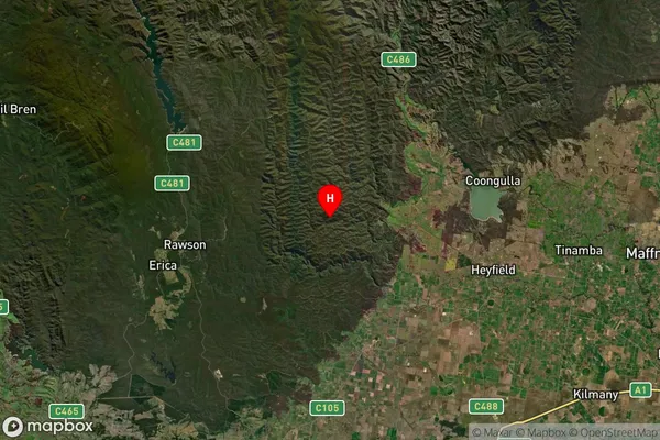 Walhalla East,Victoria Satellite Map