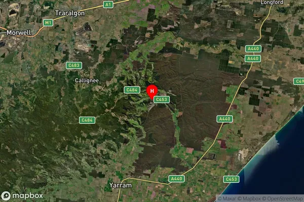 Carrajung Lower,Victoria Satellite Map