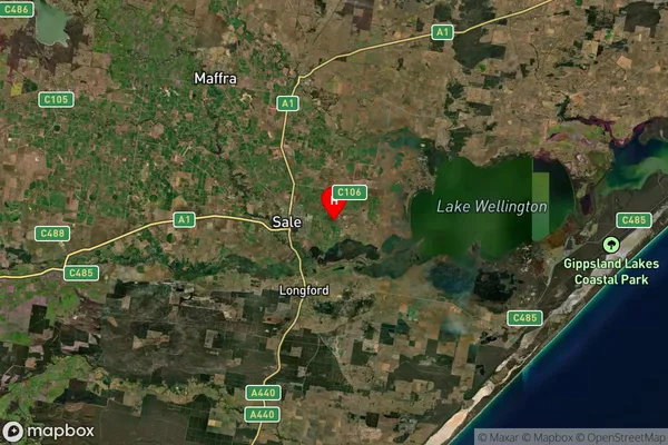 Sale East Raaf,Victoria Satellite Map