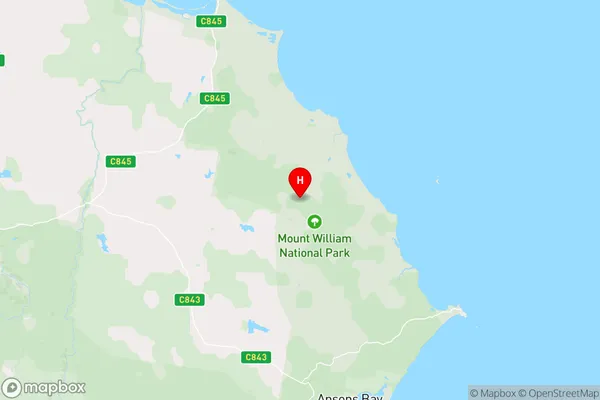 Mount William,Tasmania Area Map