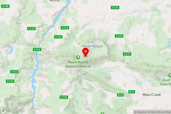 Mount Roland,Tasmania Area Map