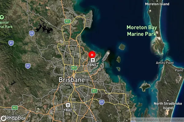 Brisbane Airport,Queensland Satellite Map