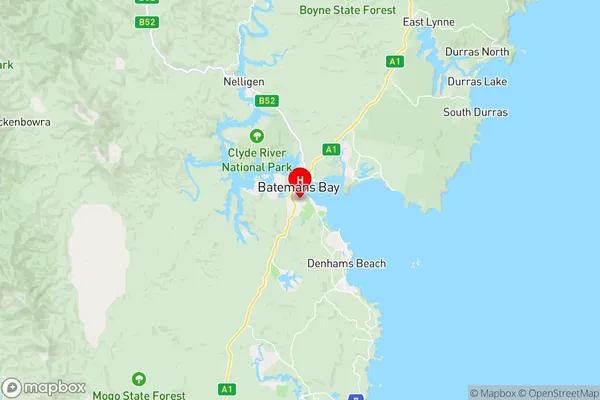 Batemans Bay,New South Wales Area Map