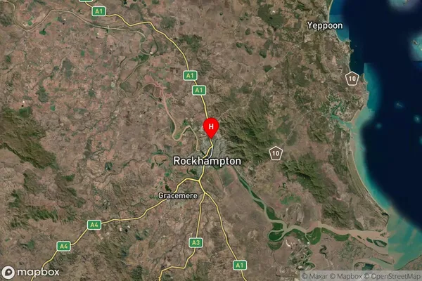 Red Hill Rockhampton,Queensland Satellite Map