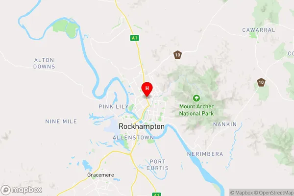 Red Hill Rockhampton,Queensland Area Map