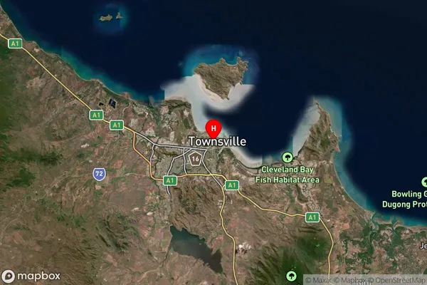 Townsville City,Queensland Satellite Map