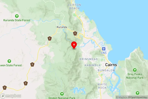 Barron Gorge,Queensland Area Map