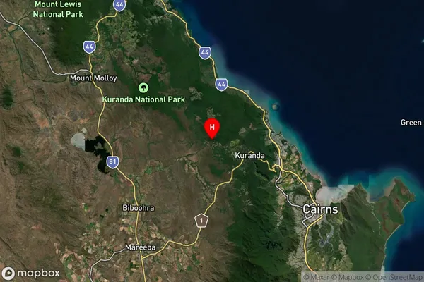 Mona Mona,Queensland Satellite Map