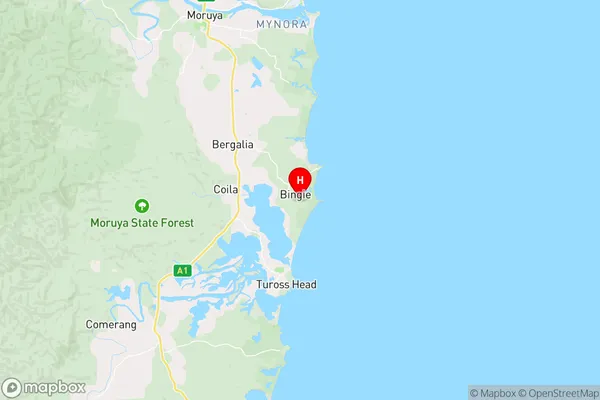 Bingie,New South Wales Area Map