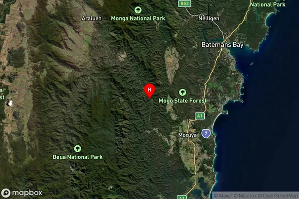 Deua River Valley,New South Wales Satellite Map