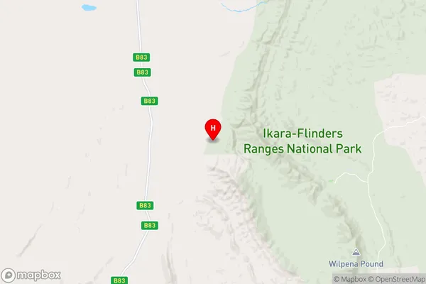 Flinders Ranges,South Australia Area Map