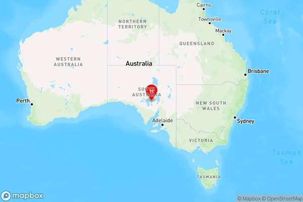 Island Lagoon,South Australia Region Map