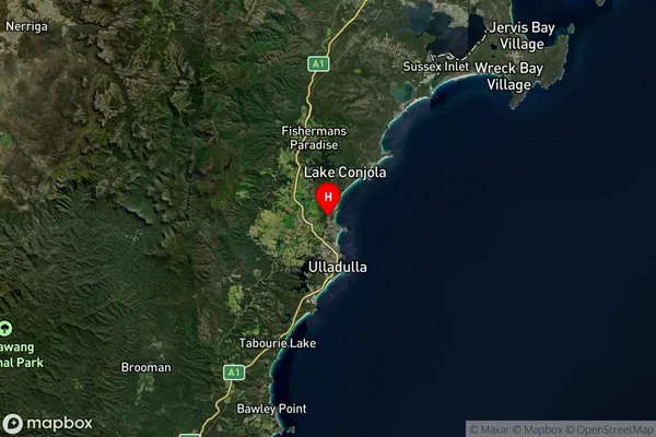 Narrawallee,New South Wales Satellite Map