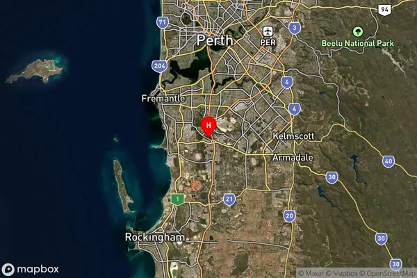 Cockburn Central,Western Australia Satellite Map