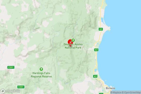 Douglas Apsley,Tasmania Area Map