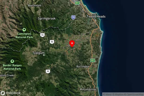 Murwillumbah South,New South Wales Satellite Map