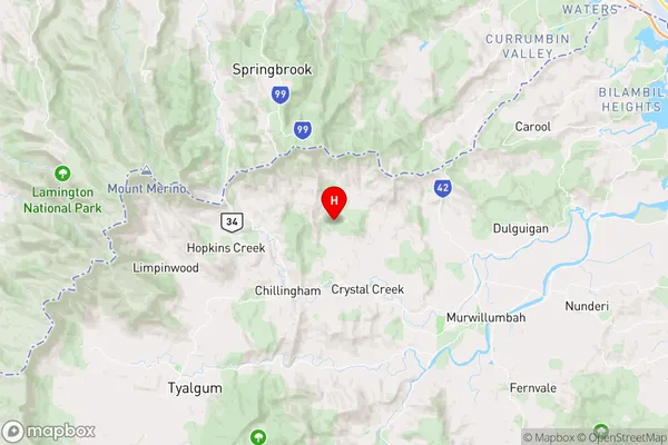 Upper Crystal Creek,New South Wales Area Map