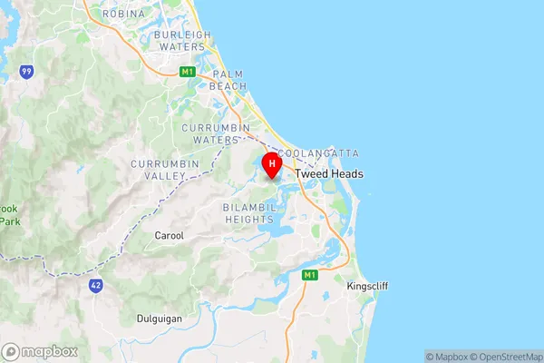 Tweed Heads West,New South Wales Area Map