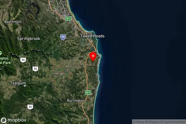 Cudgen,New South Wales Satellite Map