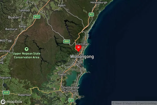 Keiraville,New South Wales Satellite Map