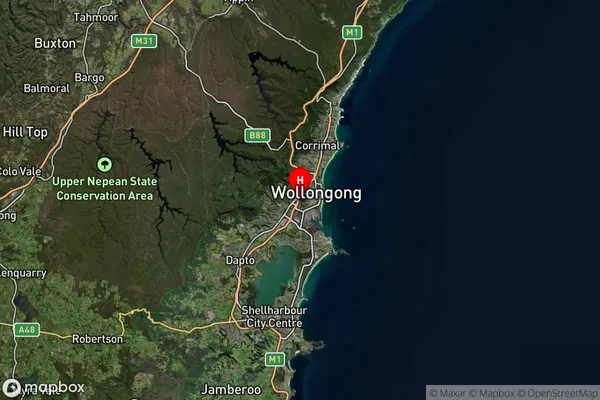 Mangerton,New South Wales Satellite Map